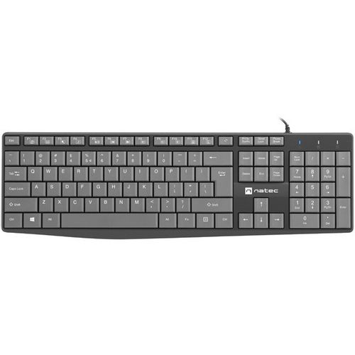 Natec NKL-1507 NAUTILUS, Slim Multimedia Keyboard US, Spill Proof, USB, Black/Grey slika 1