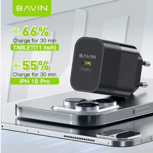 Bavin punjač GaN 45W-PD USB-C crna slika 4