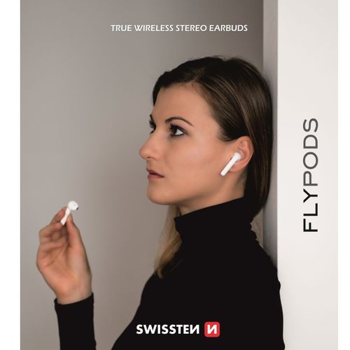 SWISSTEN slušalice Bluetooth, Earbuds, mikrofon, HandsFree, bijele FLYPODS slika 3