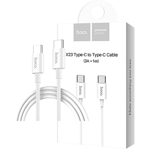 hoco. USB kabel za smartphone, USB type C na type C, 1 met., 3 A - X23 Skilled White slika 5