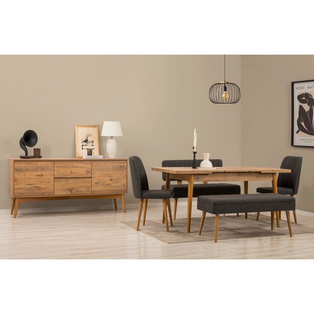 Vina Bench 04 1053 - Set za Jelo od 6 Komada u Atlantic Boru i Antracitu slika 2