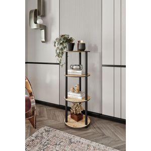  Bookshelf Bookcase 4 Floors Round, colour Oak