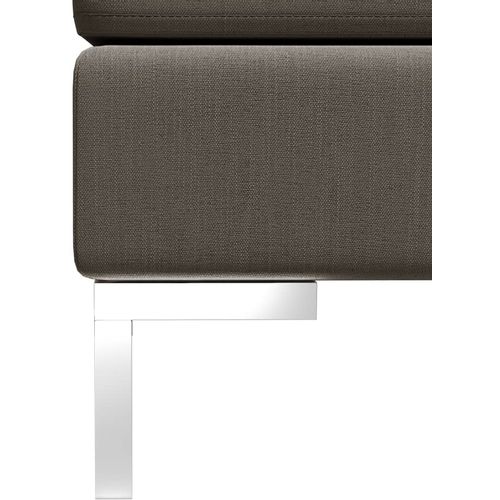 Modularni tabure s jastukom od tkanine smeđe-sivi slika 23