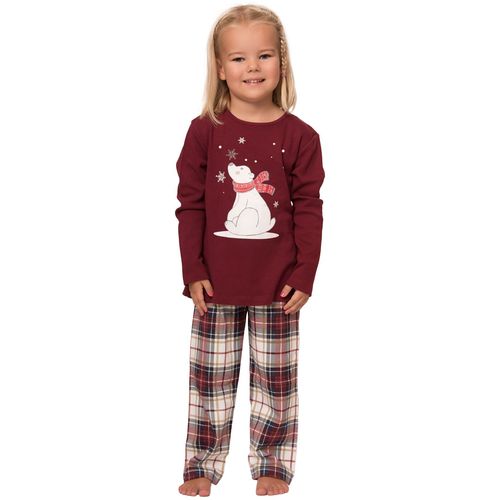 Dječja ženska karirana pidžama s božićnim uzorkom slika 2