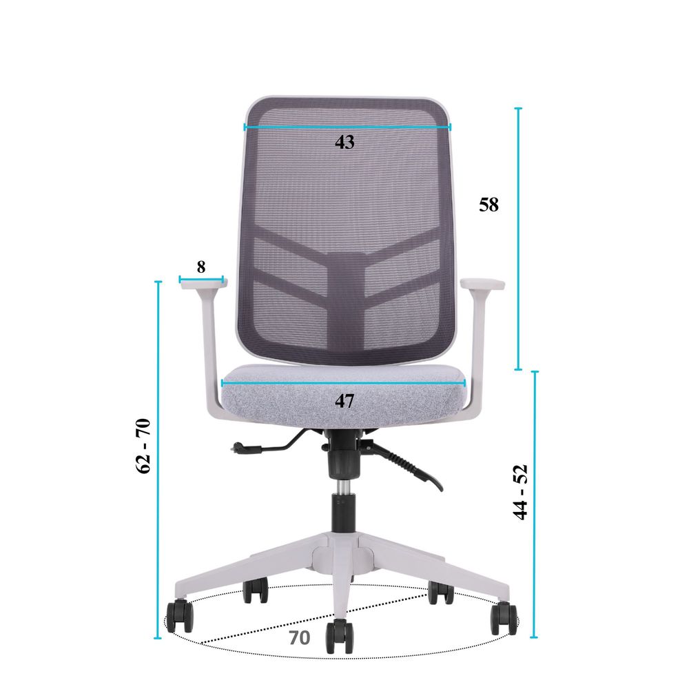 Set kancelarijskih stolica Leto 108 - Siva (2 komada) slika 9