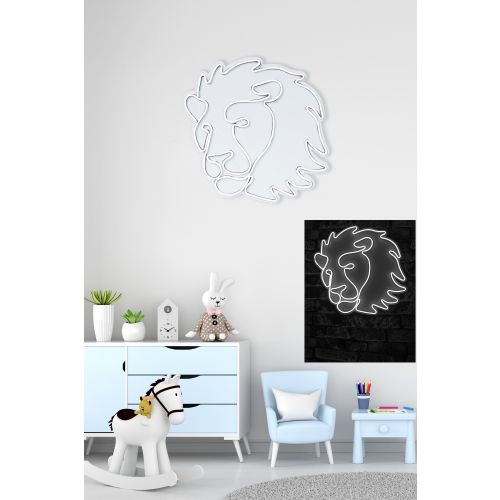 Wallity Ukrasna plastična LED rasvjeta, Lion - White slika 3