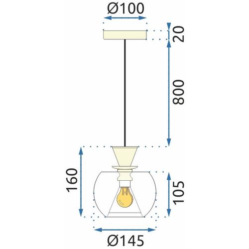 TOOLIGHT Stropna svjetiljka Viseća staklena kugla zlatna APP902-1CP slika 11