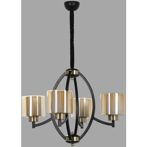 Paul 4 lü siyah avize bal camlı Vintage Chandelier slika 1