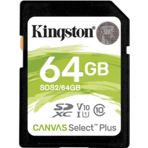 Kingston SDS2/64GB 64GB SDHC Canvas Select PLUS! Class 10 UHS-1 U1 V10, up to 100MB/s read slika 1
