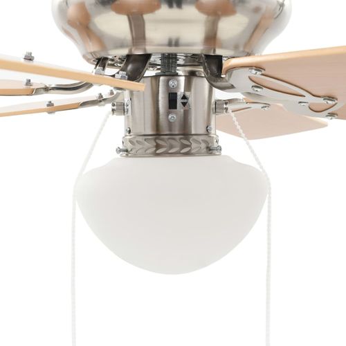 Ukrasni stropni ventilator sa svjetlom 82 cm svijetlosmeđi slika 15