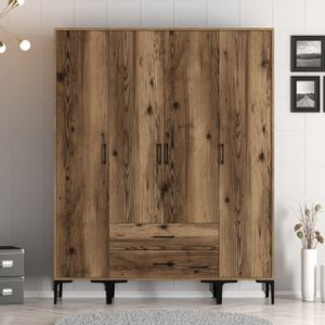 Kumsal STS - Walnut Walnut Wardrobe