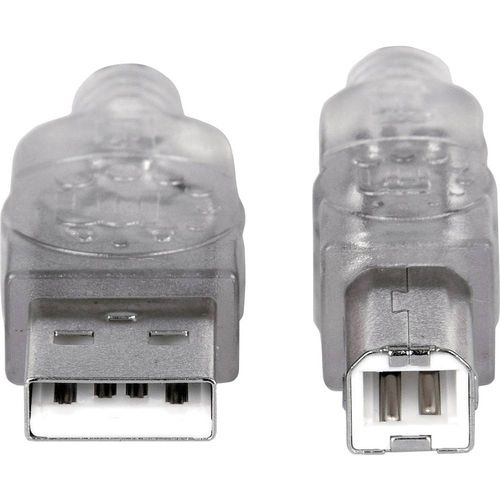Manhattan USB kabel USB 2.0 USB-A utikač, USB-B utikač 3.00 m srebrna  340458 slika 3