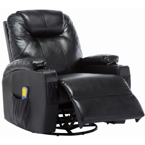 Električna ljuljajuća fotelja za masažu od umjetne kože crni slika 22