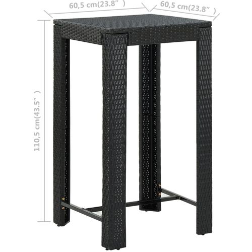 Vrtni barski stol crni 60,5 x 60,5 x 110,5 cm od poliratana slika 7
