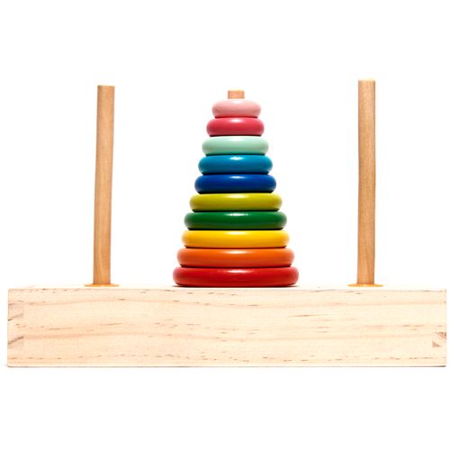 Drvena piramida kolutovi duginih boja slika 6