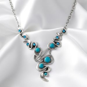 Poludrago kamenje Ogrlica - Silver Turquoise