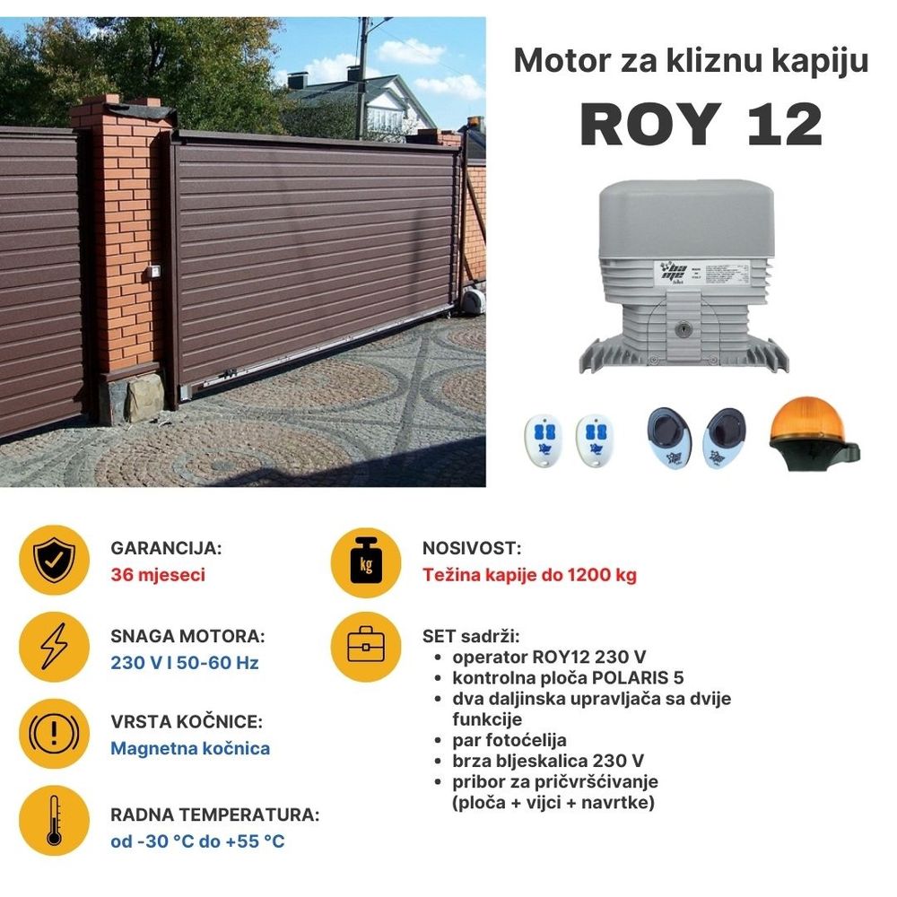 Bame Motor za kliznu kapiju ROY 12-EASY, 1200 kg slika 2