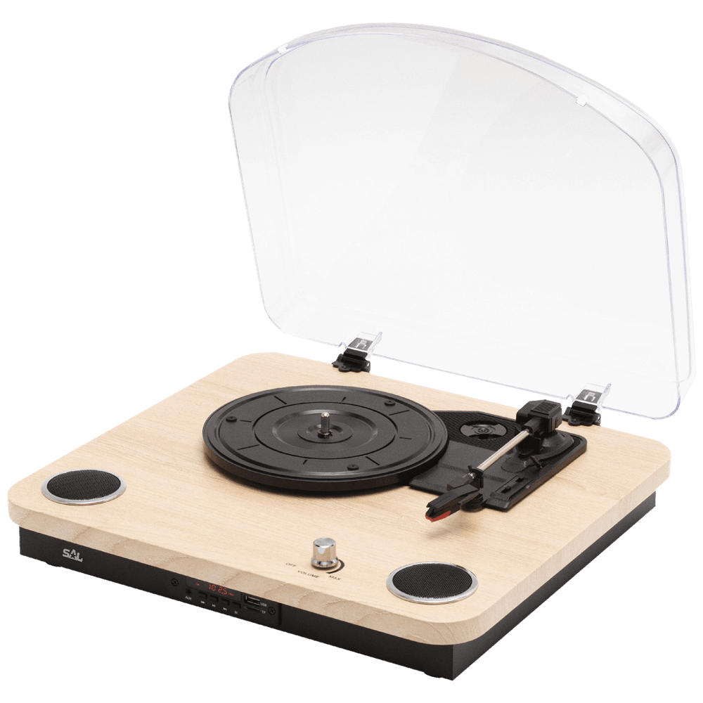 SAL Retro gramofon drvo + BT bežični zvučnik, 4in1, FM, MP3, AUX - RRT 12B slika 1