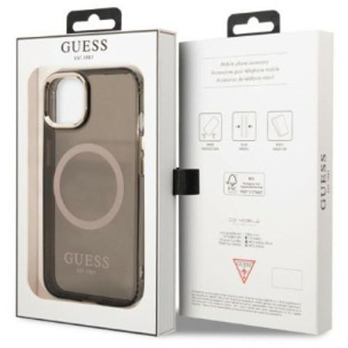 GUESS Futrola za iPhone 13 Pro Black Gold Outline Translucent MagSafe slika 2