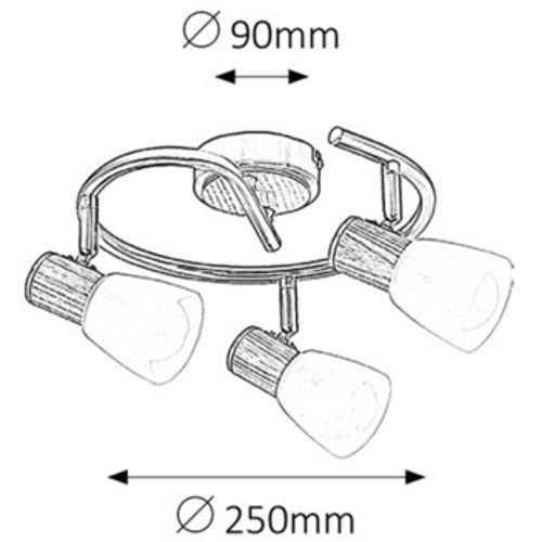 Rabalux Gavin spot E14 3x40W s.hrom, beech Spot rasveta slika 3