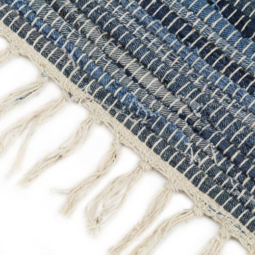 Ručno tkani tepih Chindi od trapera 200 x 290 cm plavi slika 9