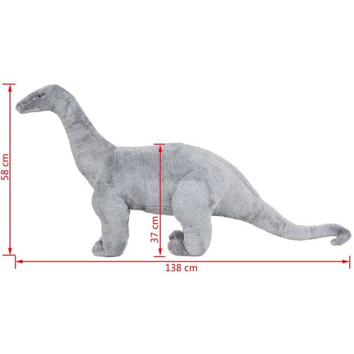 Stojeća plišana igračka dinosaur brachiosaur sivi XXL slika 12