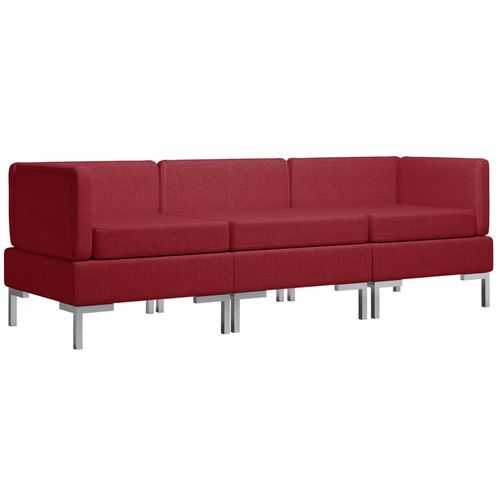 3-dijelni set sofa od tkanine crvena boja vina slika 17