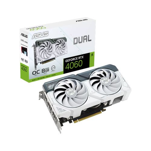 ASUS nVidia GeForce RTX 4060 8GB 128bit DUAL-RTX4060-O8G-WHITE grafička karta slika 1