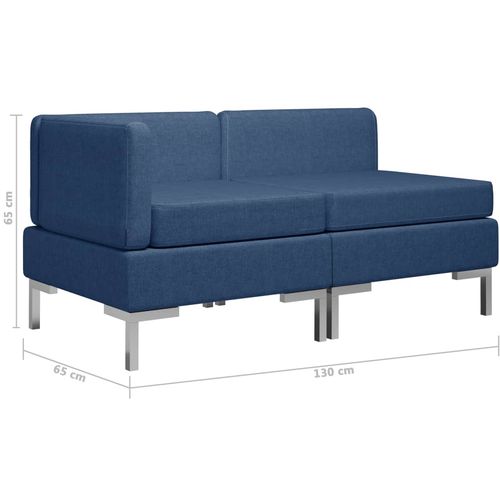 2-dijelni set sofa od tkanine plavi slika 16