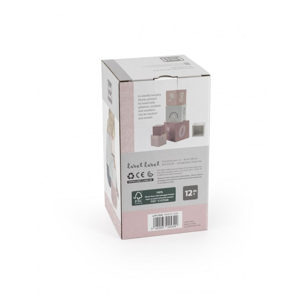 Label Label Drvene kocke za slaganje, Pink slika 7