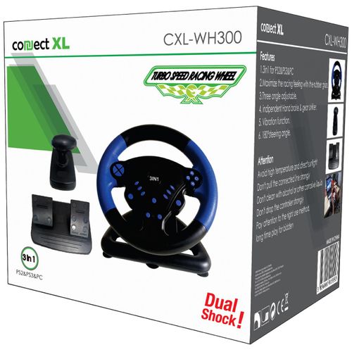 Connect XL Gaming volan 3u1, PS2/PS3/PC, vibracija, pedale - CXL-WH300 slika 3