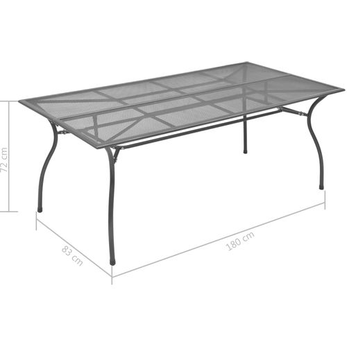 Vrtni stol antracit 170 x 89,5 x 72,5 cm čelični mrežasti slika 3