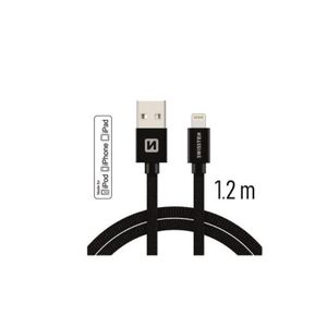 SWISSTEN kabel USB-C/Lightning MFI, platneni, 1.2m, crni