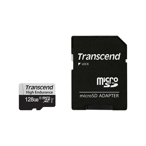 Transcend TS128GUSD350V 128GB microSD w/ adapter U1, High Endurance microSDXC 350V, Read/Write 95/45 MB/s slika 1