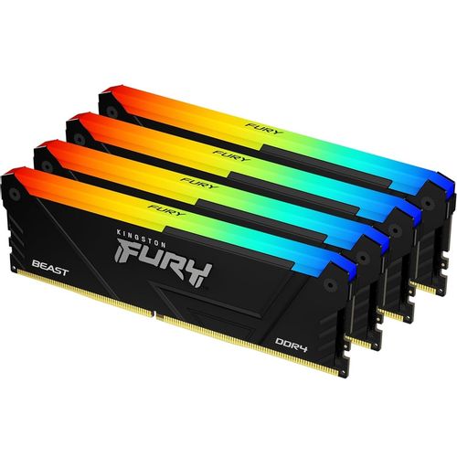 Kingston DIMM DDR4 128GB (4x32GB kit) 3200MT/s KF432C16BB2AK4/128 Fury Beast RGB Black XMP slika 1