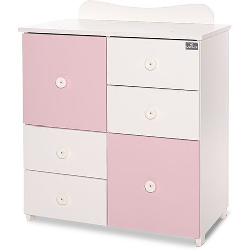 LORELLI CUPBOARD NEW Komoda za Previjanje White/Orchid Pink slika 3