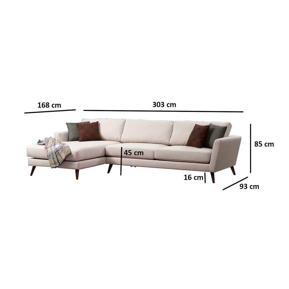 Mayorka Kutna Sofa na Razvlačenje Lijeva (Chl - 3R) - Bež slika 7