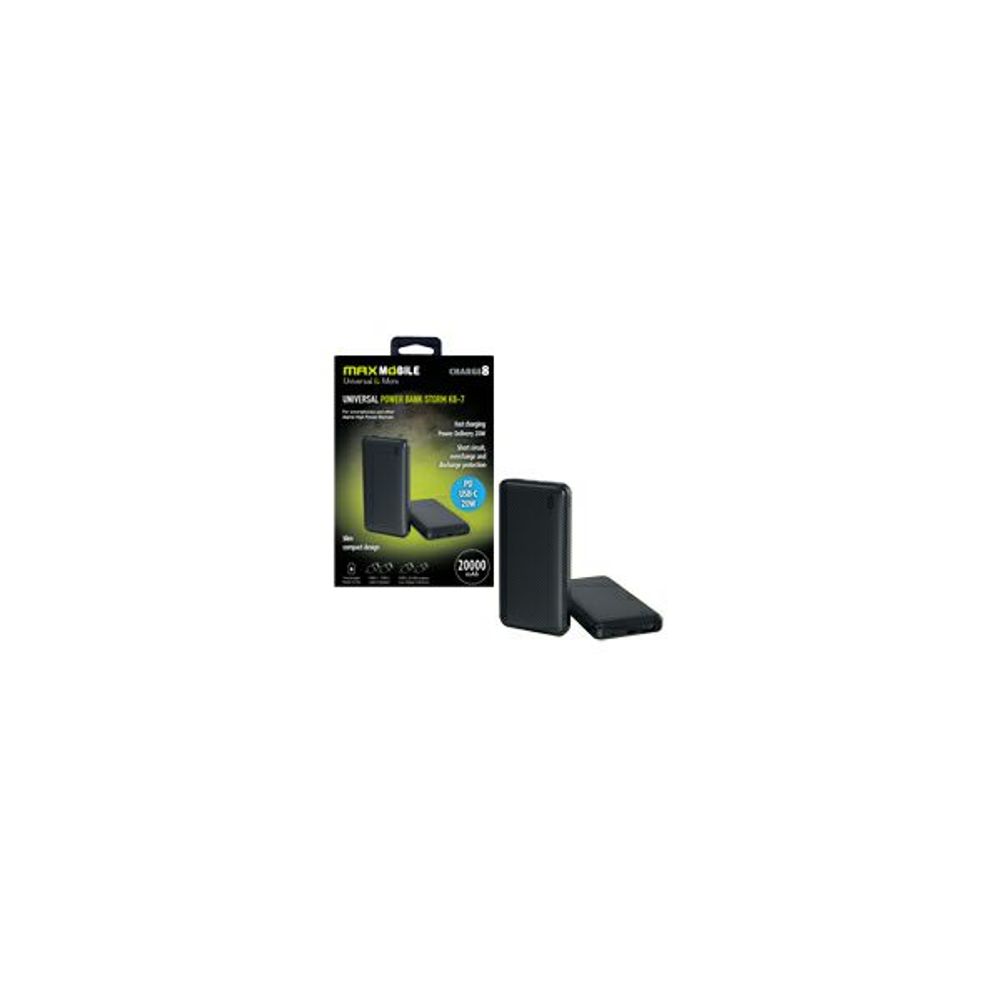 MAXMOBILE POWER BANK STORM K8-7 20000mAh 20W PD USB-C crni slika 2