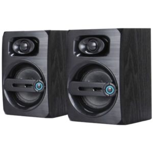 SPK-B23 * Gembird Stereo zvucnici black Wood, 2.5 inch, 6W RMS (2x3W) USB pwr, volume control, 3,5mm