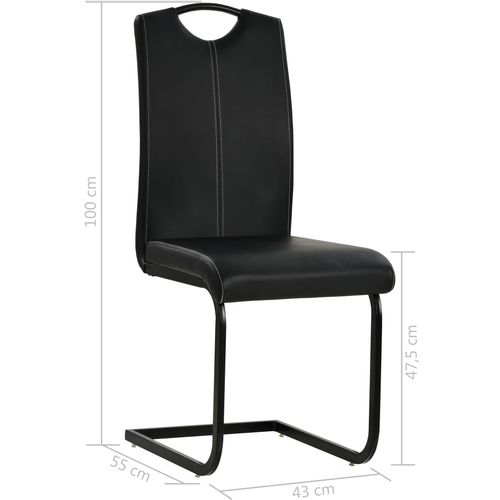 Konzolne blagovaonske stolice od umjetne kože 4 kom crne slika 39