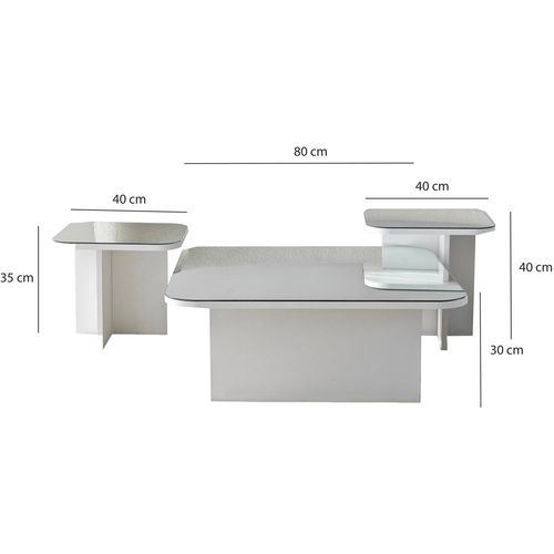 Jazz - White White Coffee Table Set slika 9