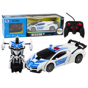 R/C policijski automobil 2u1 robotski automobil sa zvukovima i svjetlima