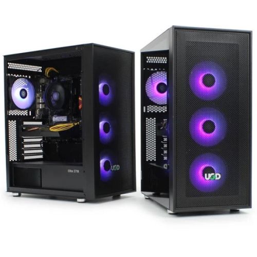 Kuciste Elite 3718 Midi Tower, ATX, ugradjena 4 RGB kulera, Crno slika 5