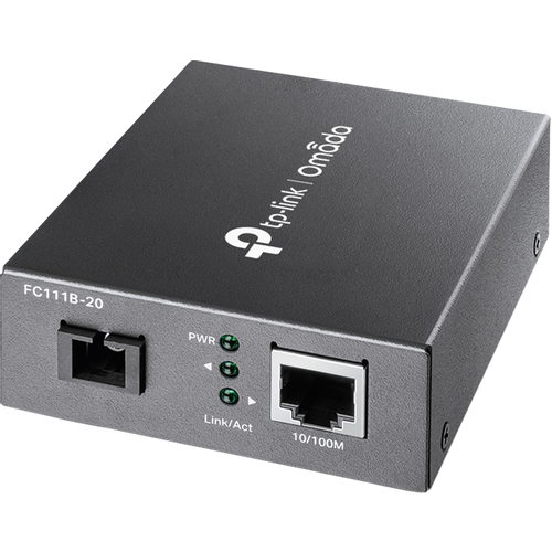 10/100Mbps WDM media converter, 9/125μm Single-mode Fiber,1 SC Fiber port, 1 FE RJ-45 port, wave length 1310nm/1550nm, transmission distance up to 20Km, 5V/0.4A DC power input. slika 1