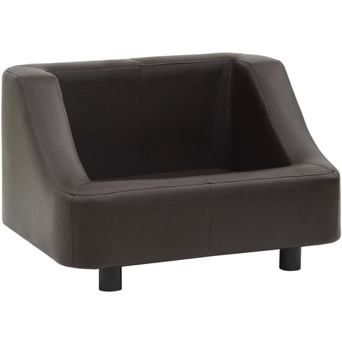 Sofa za pse smeđa 67 x 52 x 40 cm od umjetne kože slika 24