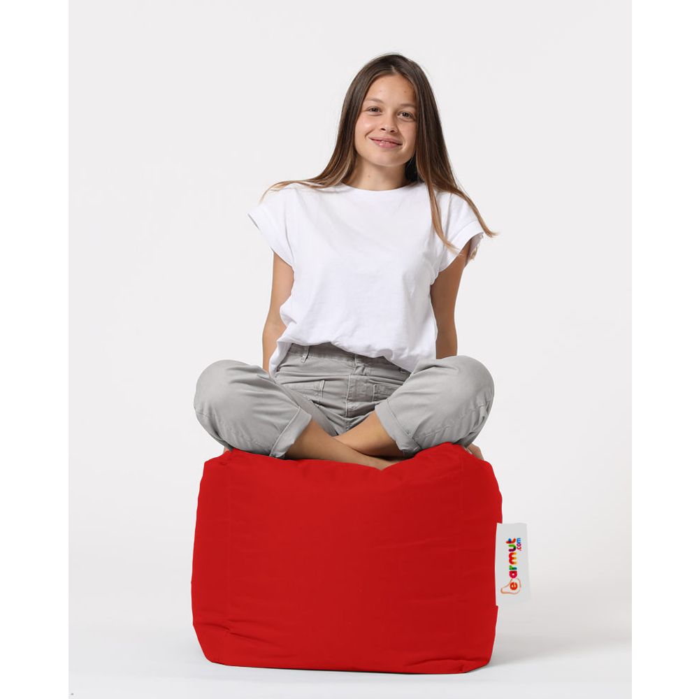 Crveni Kvadratni Pouf - Vrtne Pufne slika 3