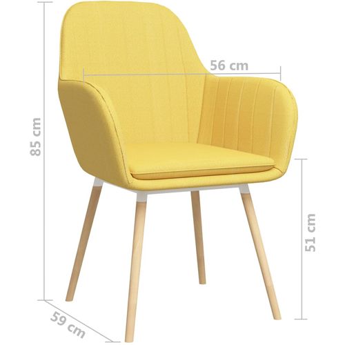 Blagovaonske stolice s naslonima za ruke 4 kom žute od tkanine slika 26