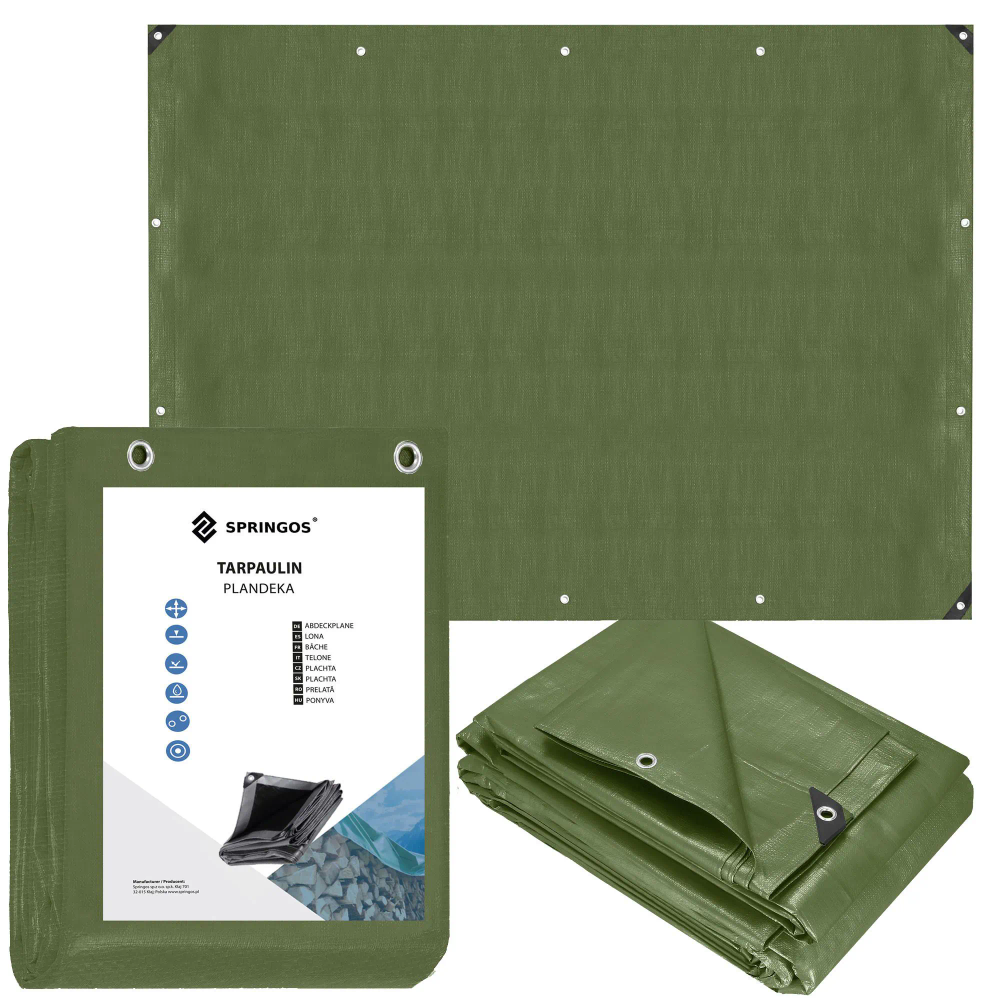 Cerada 5 x 8 m tamnozelena srebrna slika 1