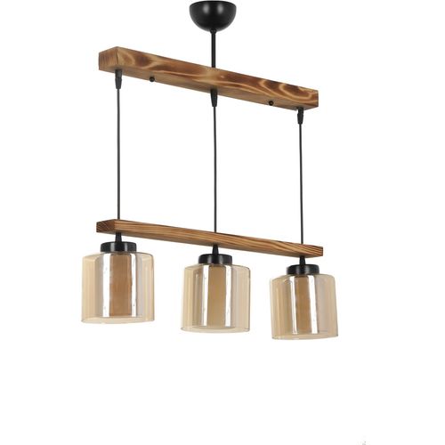 David 3 lü sıralı yanık bal camlı sarkıt Vintage Chandelier slika 2