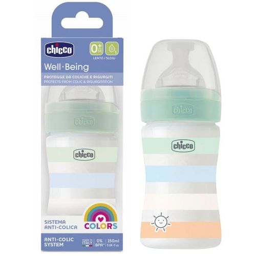 Chicco Plastična flašica Well Being 150ml 0m+ Zelena slika 1